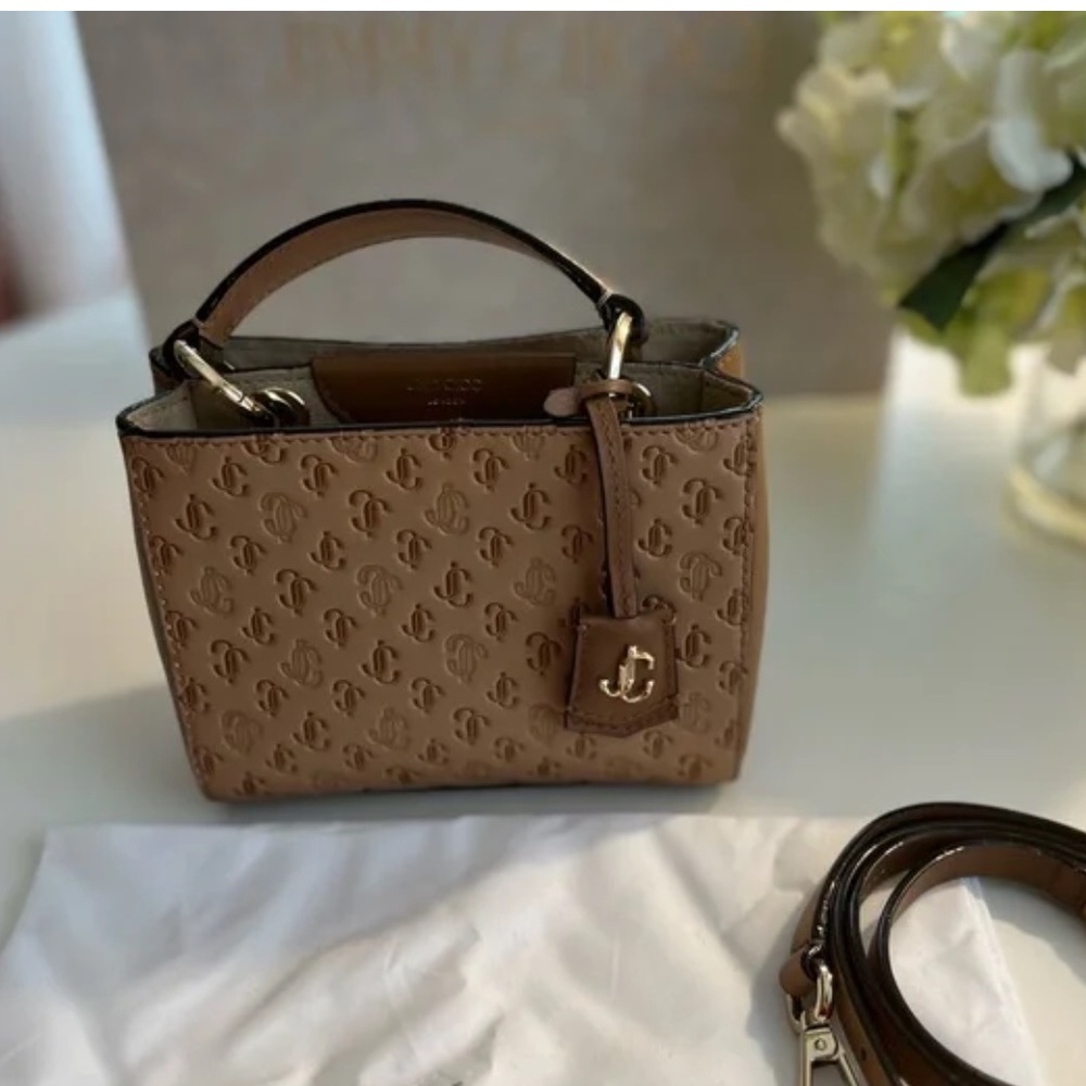 OBO~ Jimmy Choo Mini Varenne Top Handle in Caramel & Light Gold - Picture 3 of 9